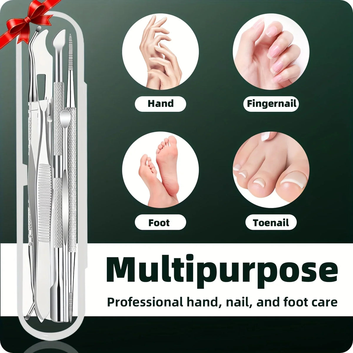 7pcs Stainless Steel Cuticle Remover Kit,Premium Ingrown Toenail Removal Tool Kit, Best Gift, Pedicure Tools, Manicure Nail Kits