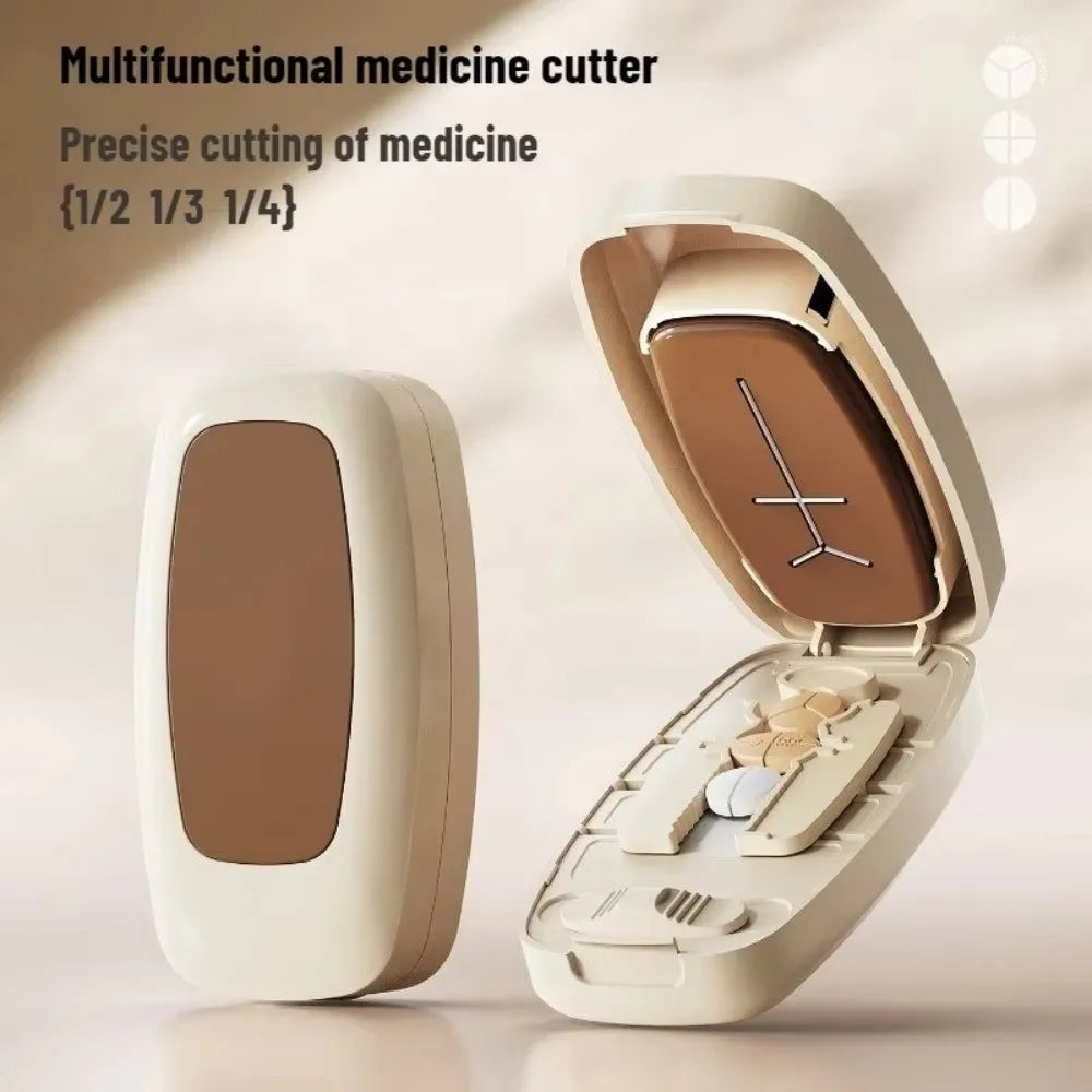 Detachable 2/3/4-in-1 Pill Cutter Box Dust-proof Multi-functional Medicine Cutter Precise Cutting Portable Pill Divider Outdoor