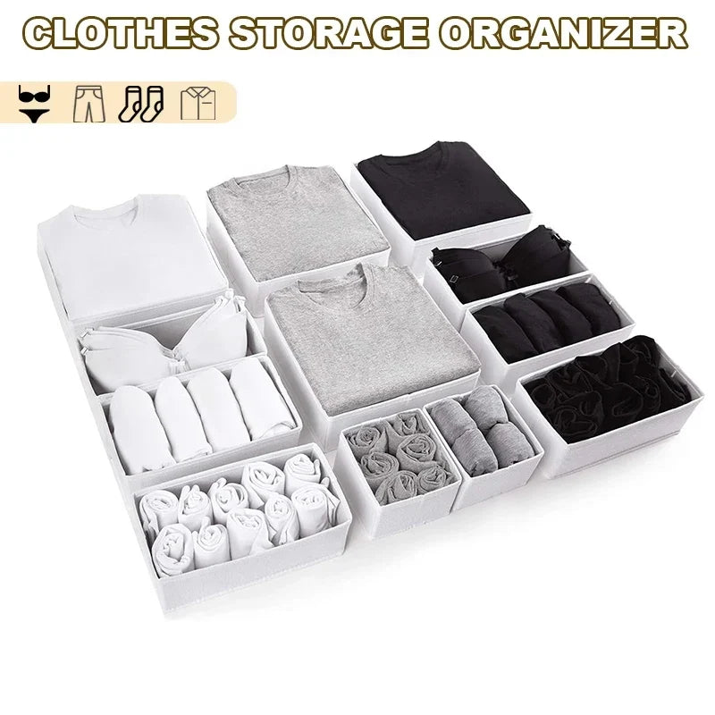 Oxford Drawer Organizer Underwear Bra Storage Box Foldable Wardrobe Storage Containers Separator Clothes Organizing Boxes