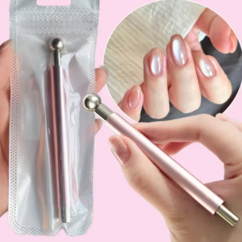 Nail Art Nail Magnetic Stick Cat Eye Magnetic Ball Aluminum Handle Cylindrical UV Gel Magnet Tools Double End Nail Design Tools