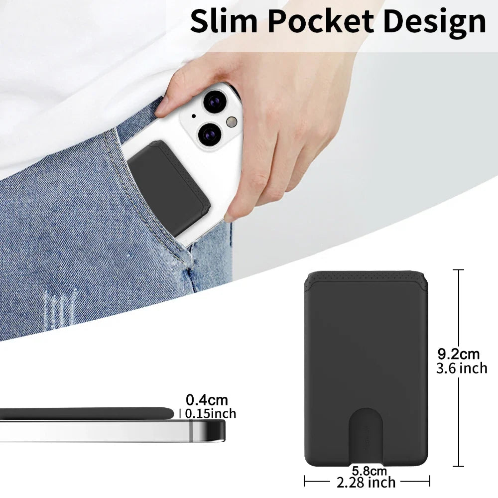 Mobile Phone Card Holder Stick on Anti Falling Credit Cardholder Easy Push 3M Adhesive Soft Silicone Phone Wallet Compatible