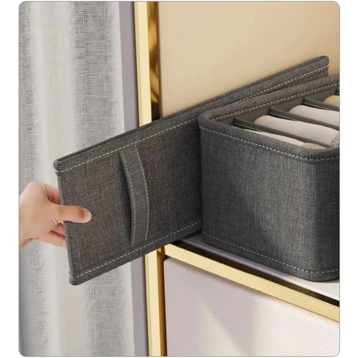 Drawer Fabric Foldable Cabinet Closet Storage Boxes Closet Underwear Organizer Storage Box for Storing Socks Underwear Ties Belt