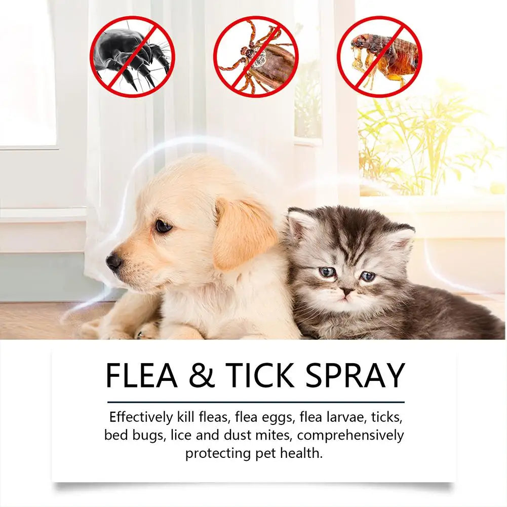 100ml Dog Cat Repel Fleas Mites Pet Cleaning Spray Hair Skin Insect Repellent Spray Pet Insect Repellent Daily Gentle Care Agent