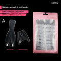 60/240/300Pcs Sandwich Nail Forms 15 Sizes Oval Extension Dual Form No Paper Forms Needed Easy Nail Extensions Manicure Tool