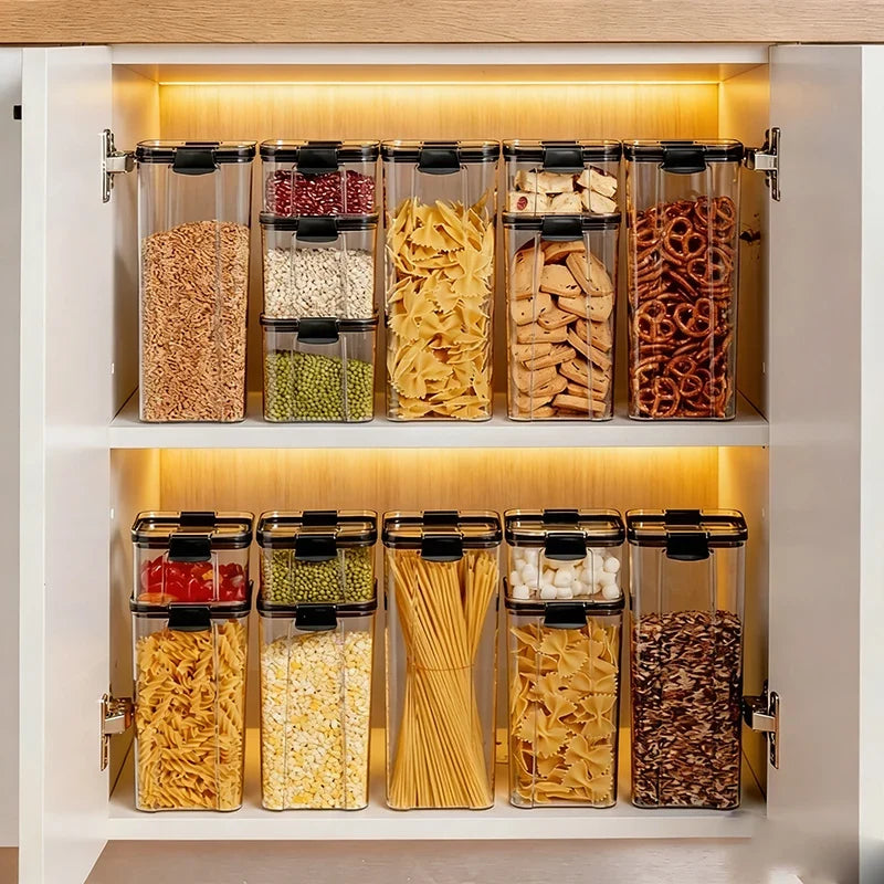460/700/1300/1800 ML Food Storage Container Set, Transparent Airtight Sealed Canisters, Kitchen Storage Box Food Canister Tanks