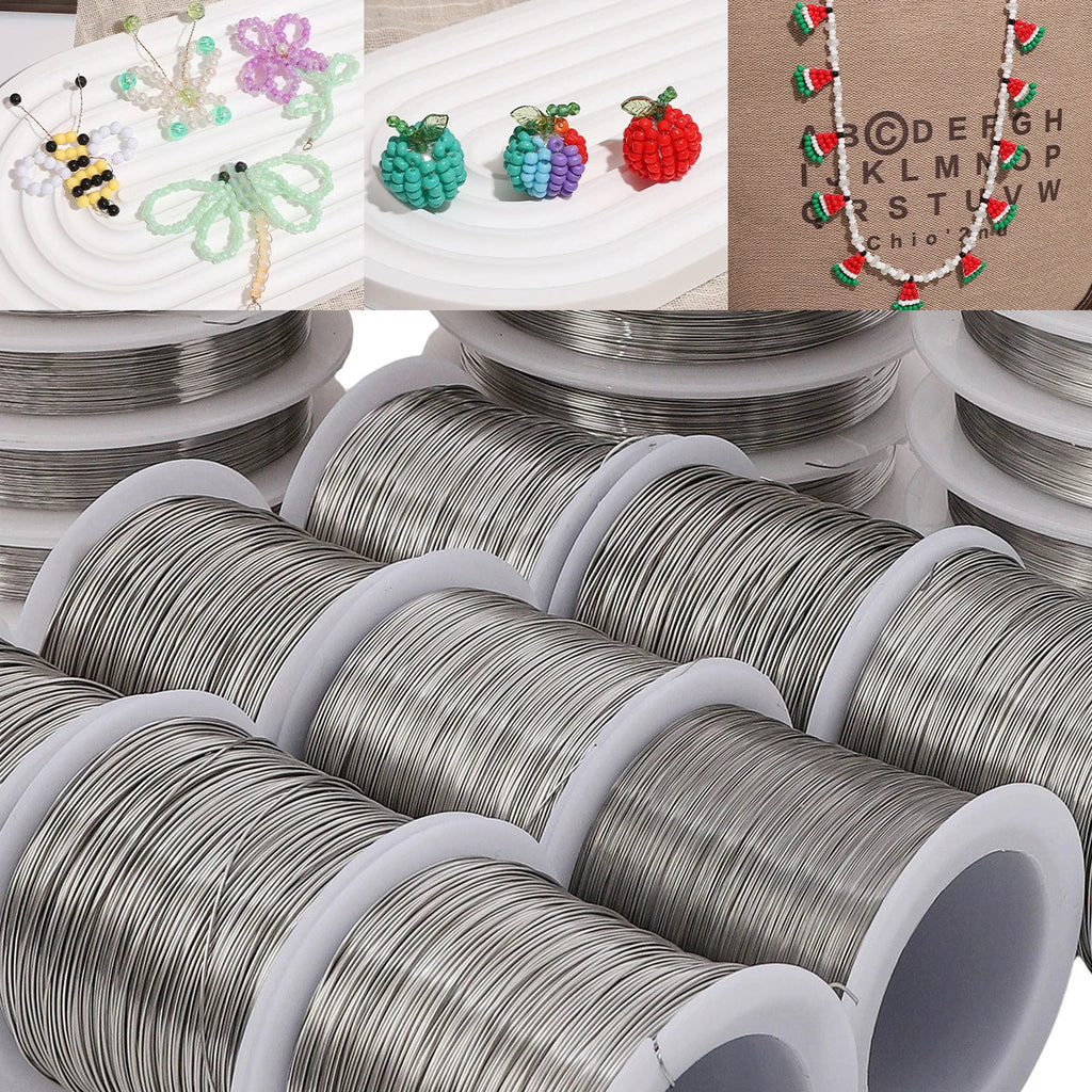1Roll 304 Stainless Steel Wire Handmade Beading Wire, Size 0.2-0.6mm, For DIY Craft And Jewelry Making Supplies