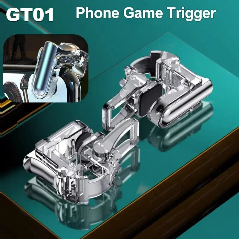 GT01 Mobile Phone Gaming Trigger Controller Gamepad Joystick Aiming Shooting L1R1 Key Button for IPhone Android PUBG Game Handle