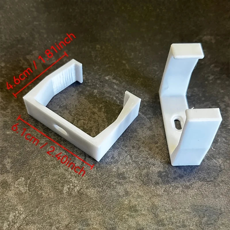 2Pcs 3D Printed Outlet Fixer, White/Black Wall-Mounted Power Strip Holder, Sturdy Cable Manager with Cable Ties