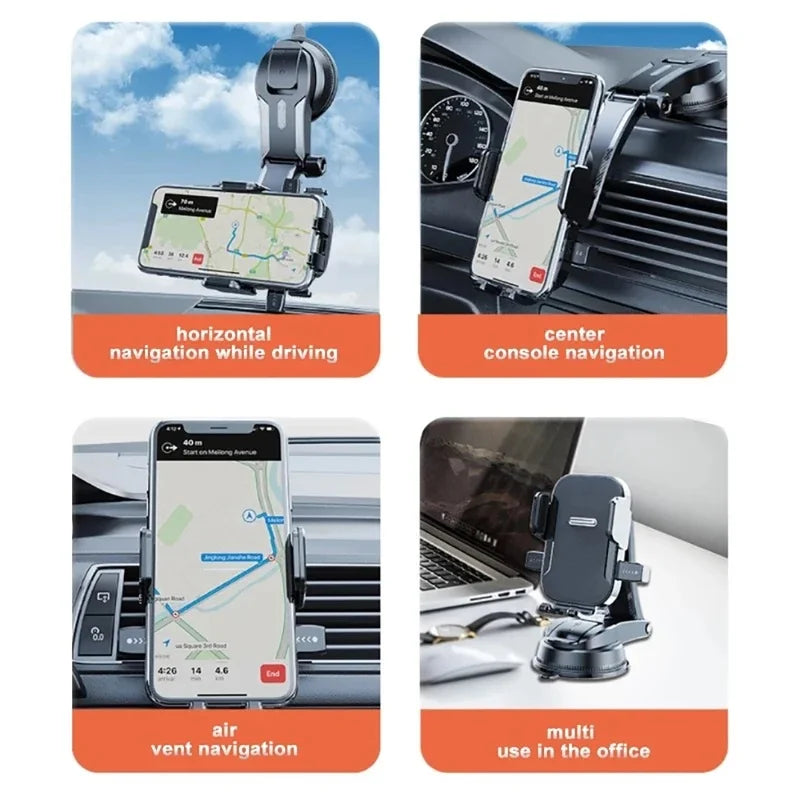 Car Dashboard Phone Bracket Universal Auto Cellphone Stand For GPS Navigation Universal Desk Windshield Hanging Holder
