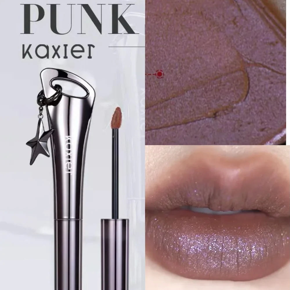 KAXIER Lipstick Matte Shimmer Velvet Mist Nude Lip Mud Gothic Smoky Punk Lip Non Stick Cup Fine Flash Lasting Lip Makeup
