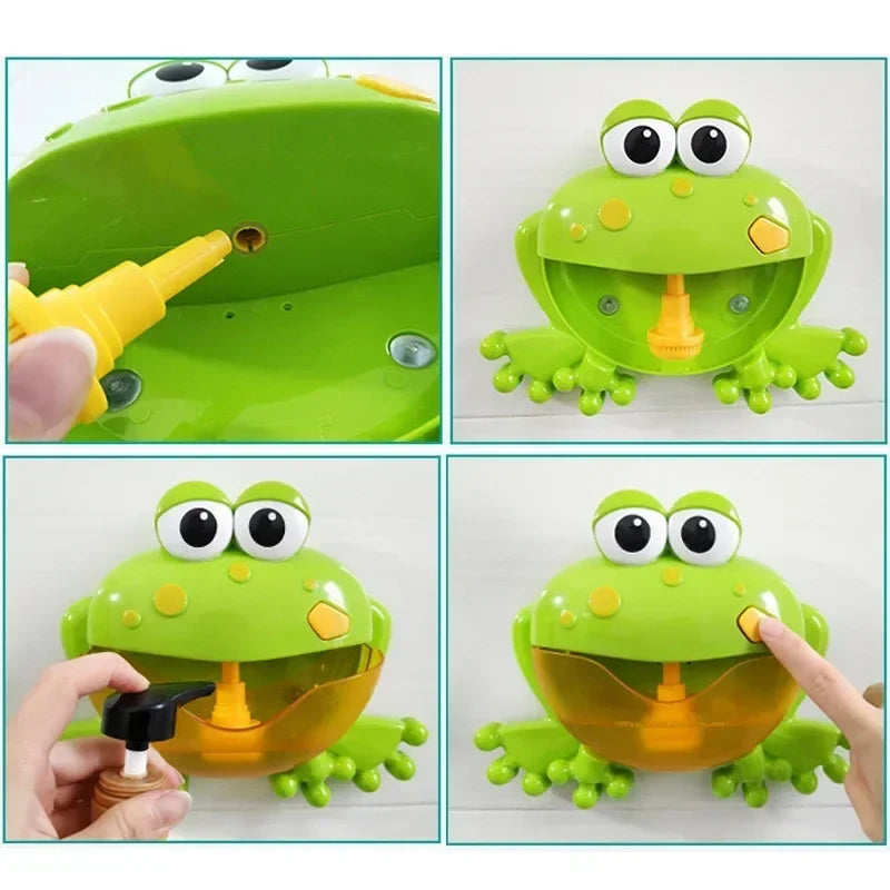 New Baby Bath Bubble Machine Crabs Frog Music Kids Bath Toy Bathtub Soap Automatic Bubble Maker Baby Bathroom Toy for Children