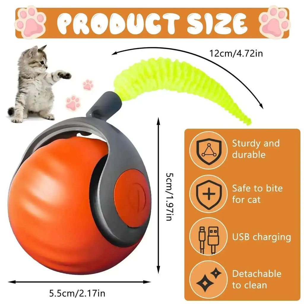 Speedy Tail 2.0 Smart Interactive Cat Toy Automatic Moving Balls for Cats And Dogs Touch Motion Rolling Toy Ball for Pet Gift