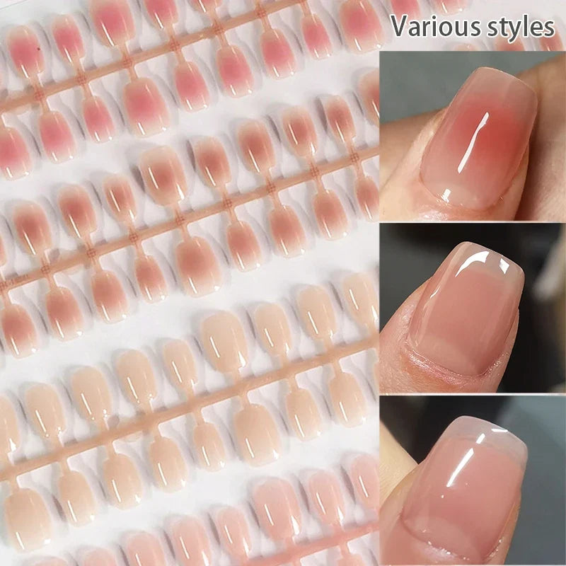 30Pcs Nude Color Fake Nail Fashion Press On Quick Extension Matte Wearable False Nails Natural Multi-Style Full Cover Nail Tips