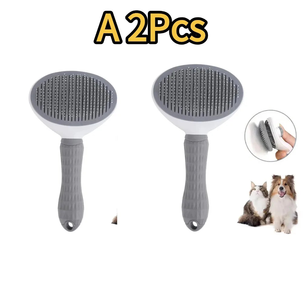 Pet Dog Brush Cat Comb Self Cleaning Pet Hair Remover Brush For Dogs Cats Grooming Tools Pets Dematting Comb Dogs Accessories