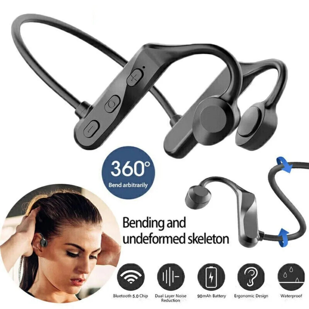 K69 Wireless Earphones Headset HiFi Earbuds Bone Conduction Bluetooth Headphones Waterproof Bluetooth 5.0 Sport Earphones