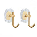 1/2Pcs Adhesive Wall Hooks Acrylic Shower Hooks for Hanging Gold / Silver Self-adhesive Hooks Towel Holder Bathroom Accessories