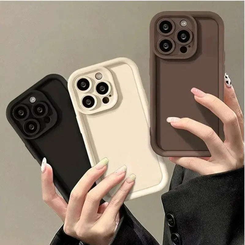 Candy Color Phone Case For iPhone 16 promax 15 14 Pro Max 13 12 mini 11 X Xs XR 7 8 Plus 6s 5 SE Shockproof Soft Silicone Cover
