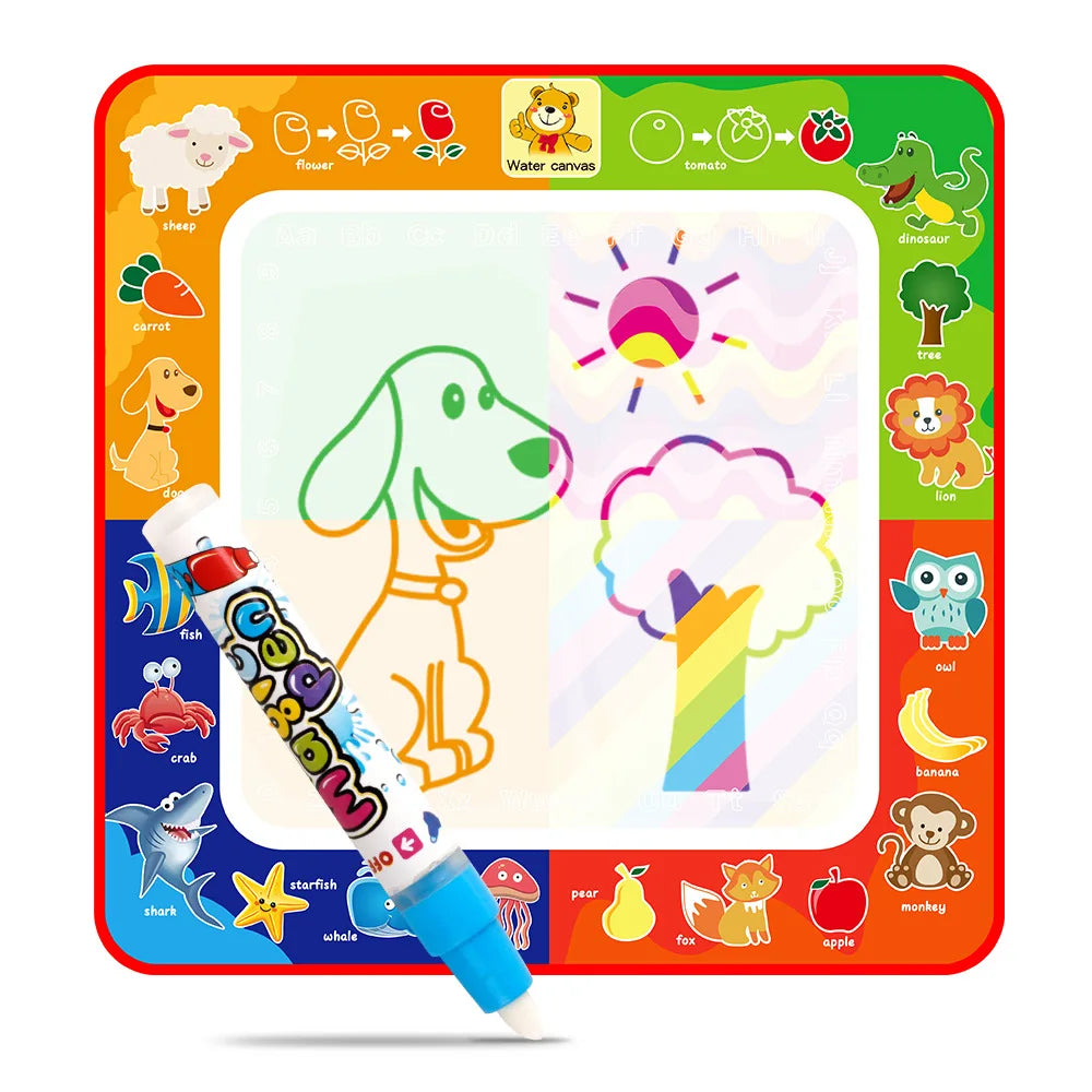 Coolplay Magic Water Drawing Mat Coloring Doodle Mat with Magic Pens Montessori Toys Painting Board Educational Toys for Kids