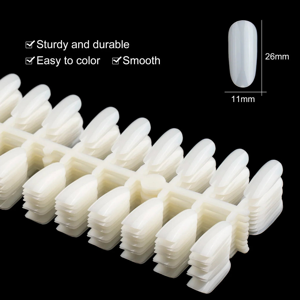 TP 240pcs Nail Display Tips Natural Color False Acrylic Nail Art Tips for Nail Display Book Gel Polish Manicure Practice Tools