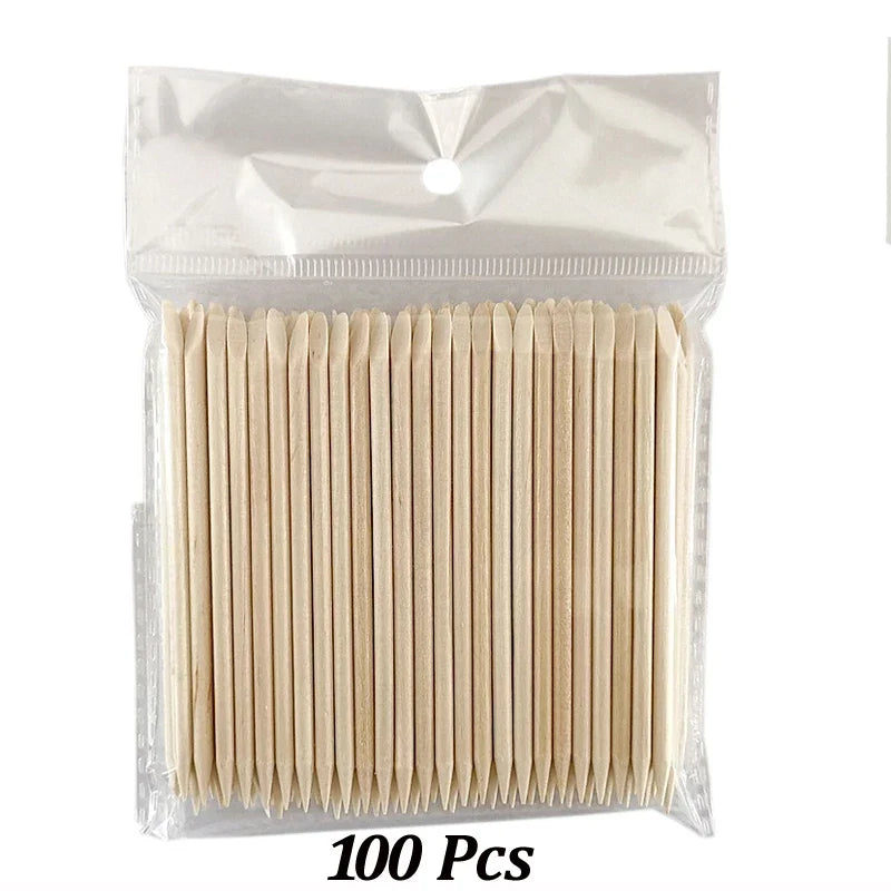 100Pcs/Pack Wood Cuticle Pusher Sticks 63/75/95/105/127/150/178MM For Gel Polish Remove Clean Pedicure DIY Design Dotting Tool