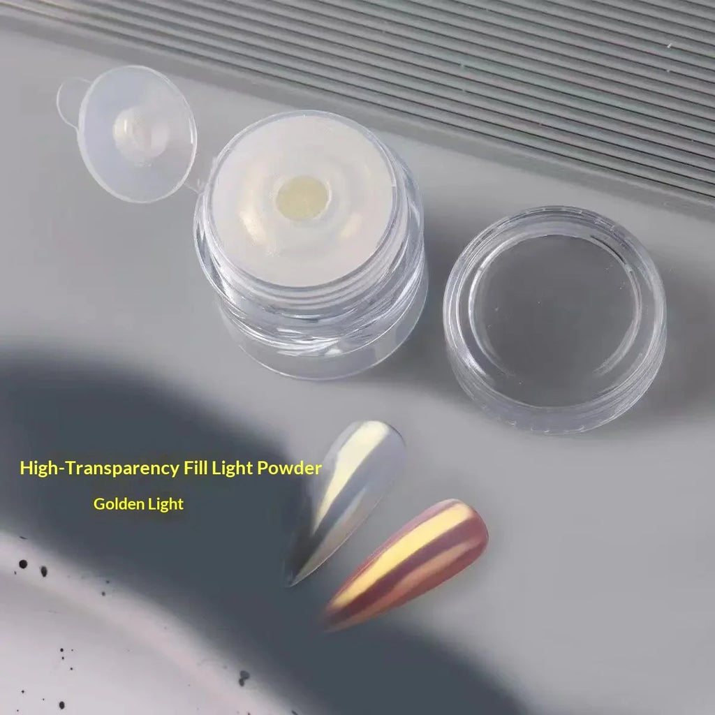 1Jar Flash Plating Aurora Nail Powder High Glossy Light Bulb Super Bright Moonlight White Mirror Nail Glitter Chrome RubbingDust