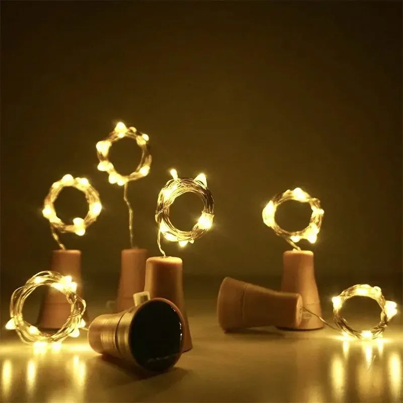 Solar Wine Bottle String Light 2M 20LEDs Copper Wire Fairy Light Cork Shape Wedding Party Garden Christmas Decor IP65 Solar Lamp