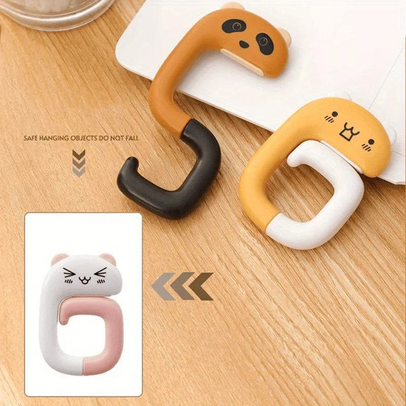 Travel Portable Cute Handbag Hook, Securely Hangs On Any Desktop, Plastic Design with Stretchable Handle, Fashionable Style
