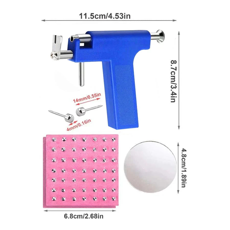 Professional Ear Piercing Gun with 98pcs Stainless Steel Earrings Stud for Home and Salon Use Ear Piercing Kit
