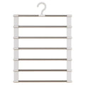 Foldable Pants Hanger Multi Layer Non Slip Clips Space Saving Closet Organizer for Trousers Storage Collapsible Hanging System