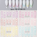 Gradient French Nail Art Stickers Ink Blooming Wave Line Water Transfer Sliders Decals DIY Ombre Manicure Decorations Foils