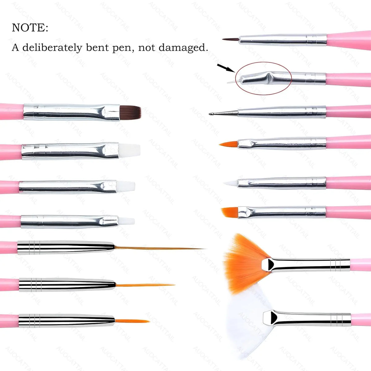 15/20Pcs Nail Art Brush Set Design Tip Painting Drawing Carving Dotting Pen FlatFan Liner Acrylic Gel UV Polish Manicure Tools