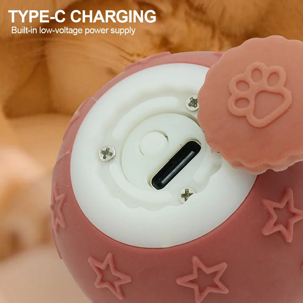 Smart Ball Cat Toy 2 Modes Rechargeable Cat Exercise Active Rolling Ball Toys Electric Cat Toys Interactive For Puppy Dog & Cats