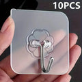 10/20/30Pcs Heavy‑Duty Self‑Adhesive Wall Hooks Punch‑Free No‑Drill Sticky Hooks Waterproof Oilproof Damage‑Free Hanger Storage