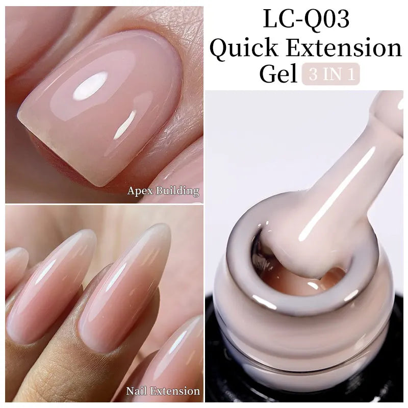 LILYCUTE 7ML Jelly Nude Pink Quick Extension Gel Nail Polish Transparent  Finger Prolong Long Lasting Construction Gel Varnish