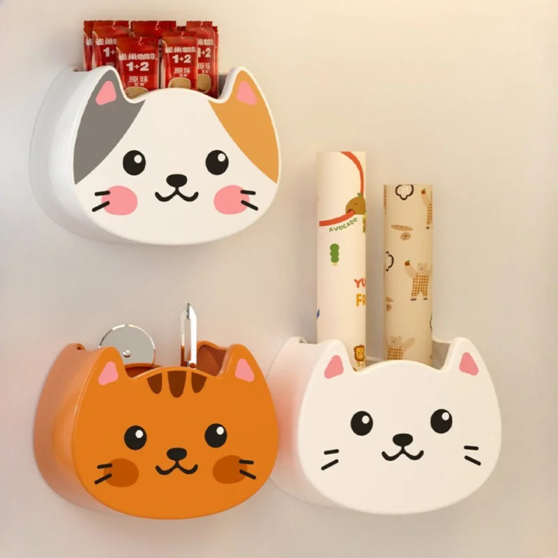 New Cute Cartoon Soft and Adorable Cat Magnet Storage Box