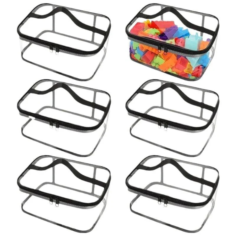 Transparent Mesh Zipper Toy Storage Bag - Large Capacity Puzzle and Block Organizer, Ideal for Toy and Building Block Storage So