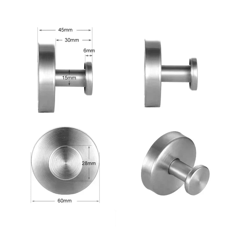 Suction Cup Hook Stainless Steel Punch-free Hooks Waterproof Wall Mount Strong Adsorption Hooks Reusable Kitchen Bathroom Hook