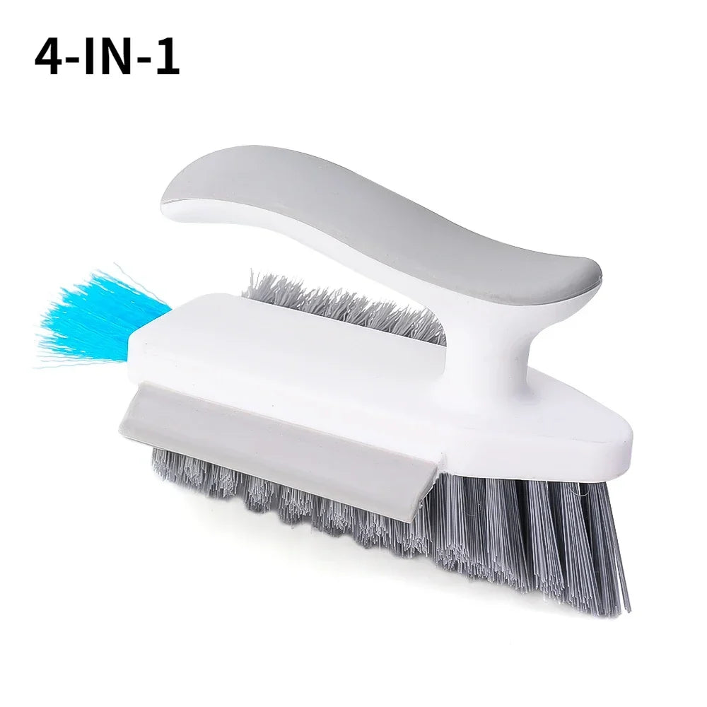 4 In 1 V-Shape Scrubber Brush Kitchen Bathroom Tile Floor Gap Cleaning Brush Window Groove Wall Corner Toilet Brushes Tools