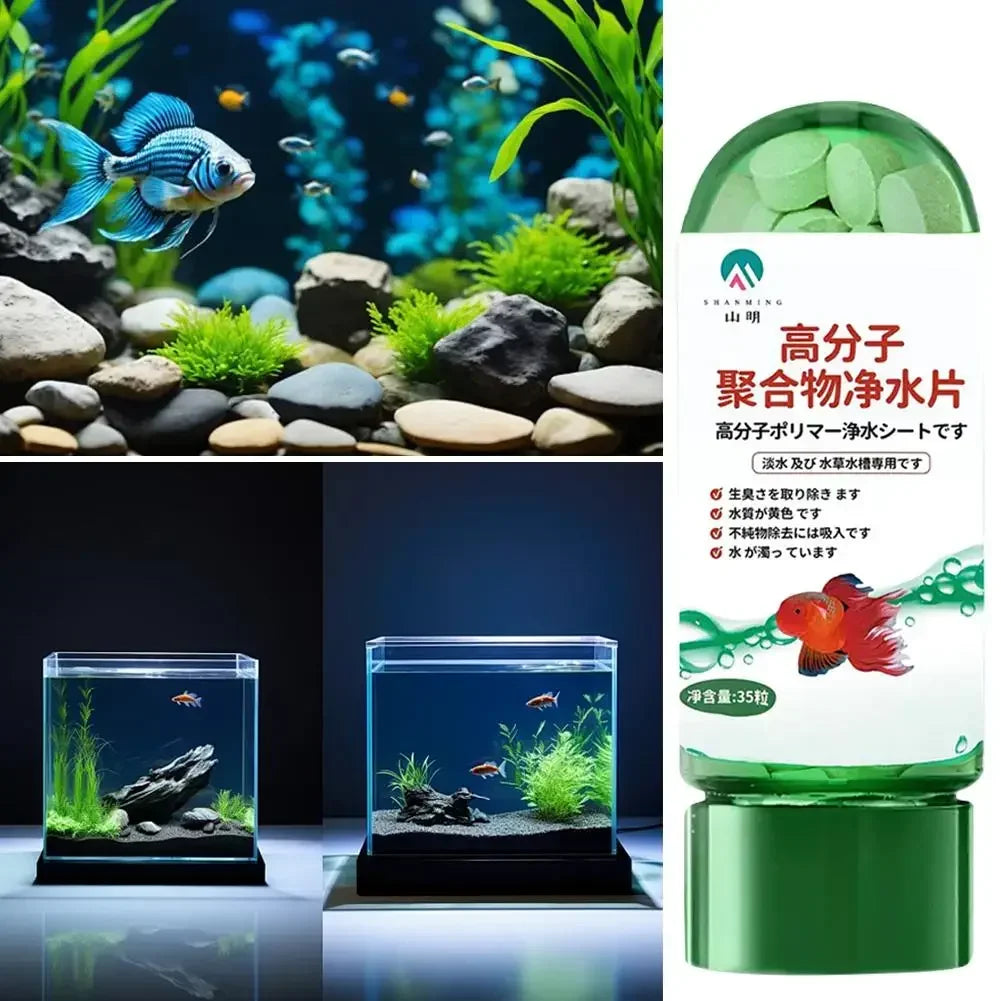 New Water Purification Tablets Fish Bowl Water Cleaning Odor Remover Effective Algae Repellent Agent For Home Aquarium Fish U5L8
