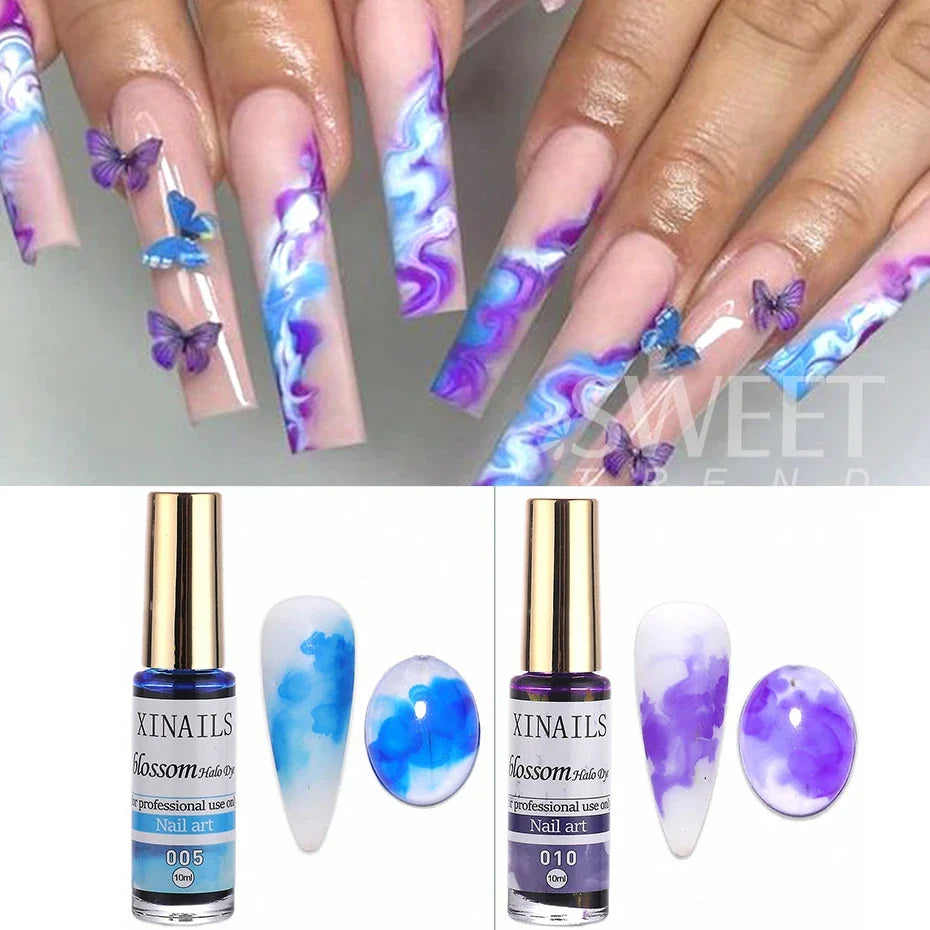 10ml Blooming Nail Gel Polish Marble Watercolor Ink DIY Flower Design Smudge Spreading UV LED Soak Off Manicure Painting Varnish