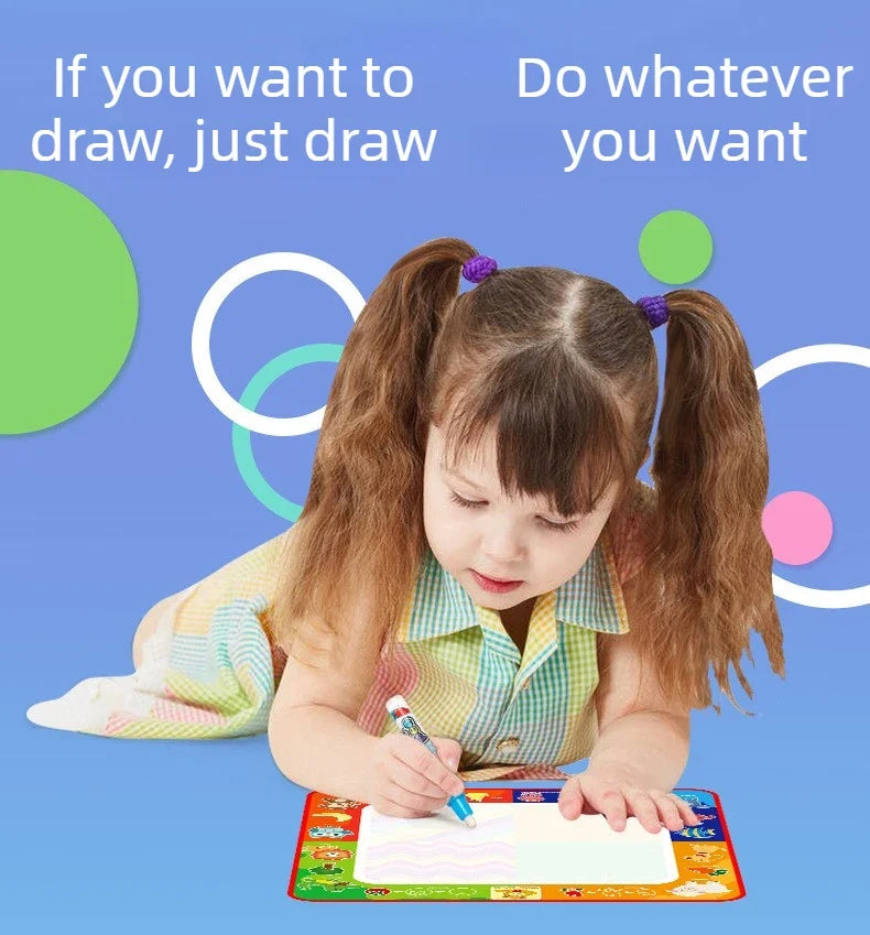 Coolplay Magic Water Drawing Mat Coloring Doodle Mat with Magic Pens Montessori Toys Painting Board Educational Toys for Kids