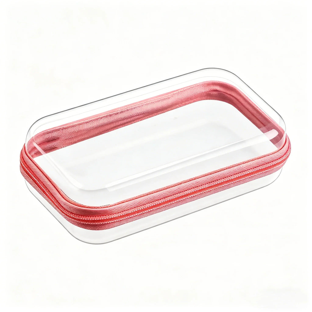 Clear Hard Shell Zipper Case, Clear Zipper Pouches Waterproof Makeup Organizer & Travel Toiletry Bag, Diaper Bag Organizing