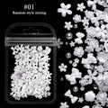 50Pcs Pearl Pink Bowknot Heart Shaped Mixed Nail Decorations Kawaii Nail Art Charms Star Butterfly DIY Nail Accessories