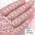 50PCS Exquisite Pink Mixed Resin Bowknot 3D Nail Art Charms Bulk Ribbon Bow Tie Nail Art Decoration DIY Supplies Accessories