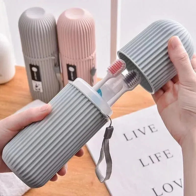 Portable Travel Toothbrush Case Set with Lid Toothpaste Holder Mouthwash Cup Multifunctional Storage Easy To Carry Hygiene Kit