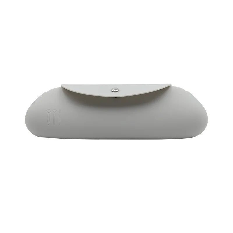 Silicone Travel Makeup Brush Holder - Anti-fall Out, Portable and Sleek Organizer for Cosmetic Face Brushes