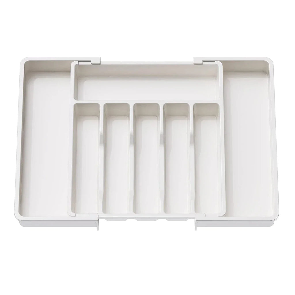 UpgradedAdjustable Plastic Cutlery Drawer Organizer Divided Storage Tray Space Saving Holder for Kitchen Knives Spoons Tableware