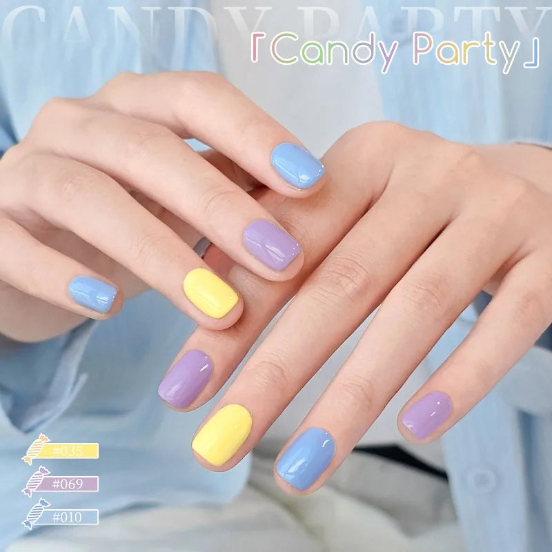 Candy Color Nail Gel Polish Set 6 Color High Saturation Macaron UV LED Soak Off Gel Varnish Nail Art Salon Professional Manicure