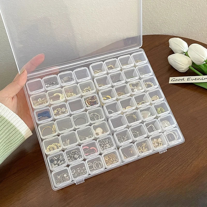 Clear Travel Jewelry Organizer Box with Anti-Tarnish Design | Adjustable Compartments for Necklace, Earrings, Rings | Portable T