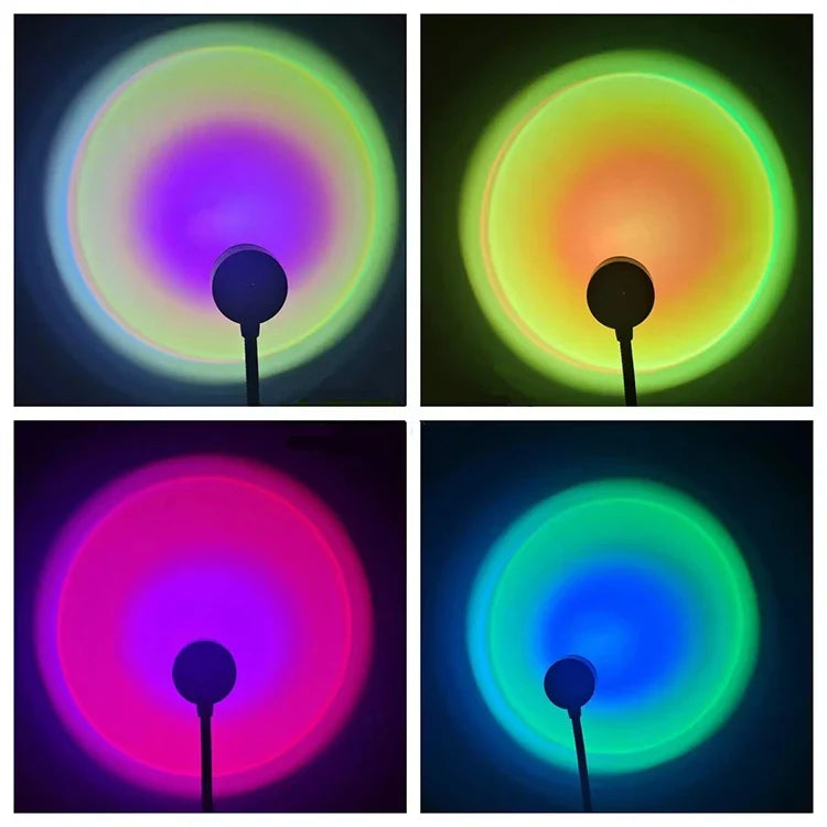 Drop Shipping USB Sunset Lamp LED Without Choice Mark Rainbow Neon Night Light Projector Photography Wall Atmosphere Lighting